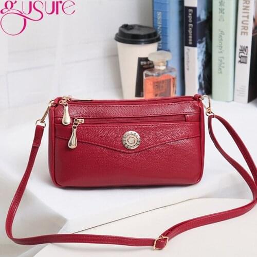 Gusure Casual Womens Designer Handbag High Quality PU Leather mama Messenger Bag Fashion Solid Color Shoulder Crossbody Purse