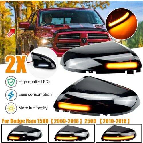 LED Side Rearview Mirror Dynamic Indicator Blinker Light Rear View Mirror Turn Signal Light For Dodge Ram 1500 2500 68064949AA