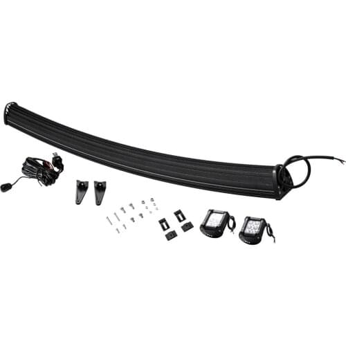 LED Light Bar+ Cube Pods Wiring Kit for Jeep Cherokee XJ 1984 1985 1986 1987 1988 1989 1990-2001 50" Curved Upper Roof Mount