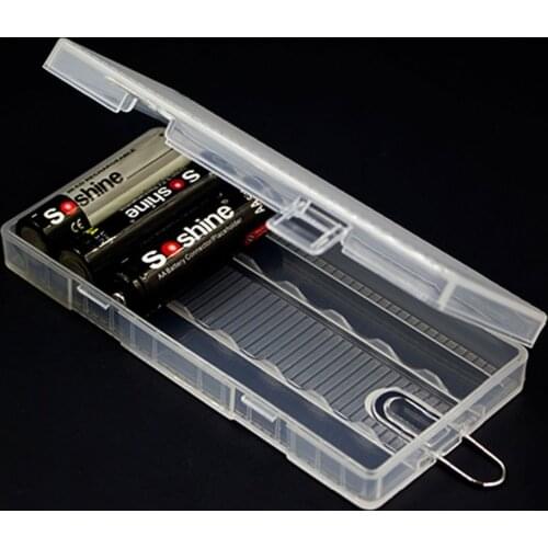 Soshine Transparent Strong Hard 8*AA Battery Holder Case aa Battery Storage Box with Hook Holder