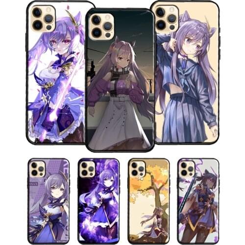 Keqing Genshin Impact Anime For iPhone 12 Pro Max Mini Cover TPU Phone Case For iPhone 11 Pro Max XS X XR 7 8 Plus SE