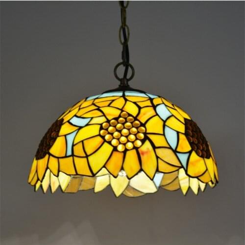 Tiffany stained glass pendant lights bedroom living room kitchen balcony lamps dining hall shop European fancy hanging lighting