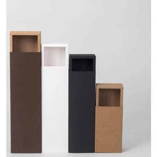 Kraft Paper Drawer Type Craft Gift Box White Black Jewelry Handmade Soap Packaging Boxes For Wedding Party Candy