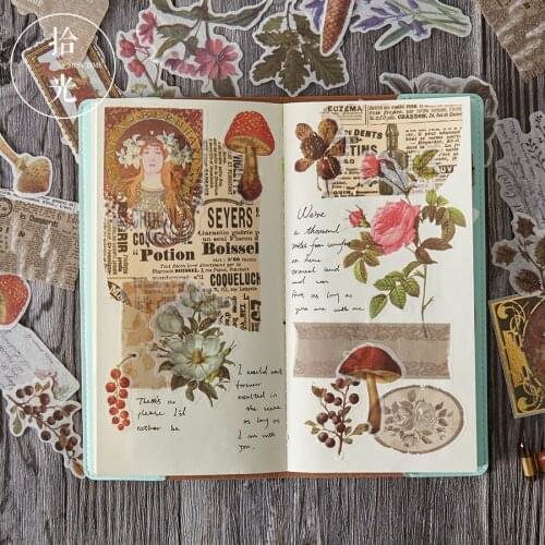 Magazine Plant Gilding Decorative Stickers Scrapbooking Stick Label Diary Stationery Album Stickers