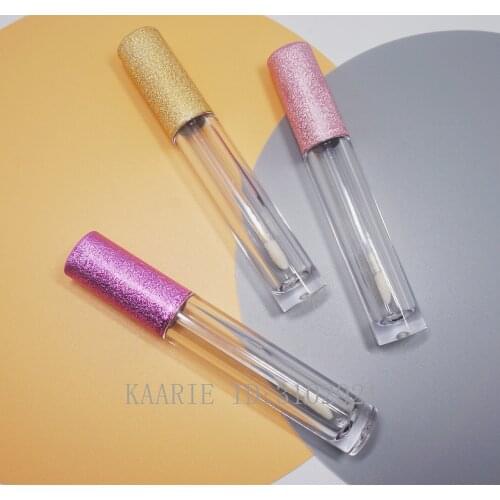 10-100PCS 6ml Empty Lip Gloss Tube Plastic Lipgloss Bottle Container Pink Yellow Purple Cap Cylinder Clear Lip Gloss Bottle