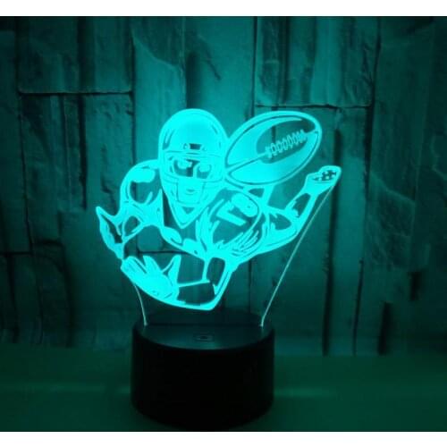 3d Lamp For Rugby Touch Control And Remote Control 3d Led Visual Gift Table Lamp Factory wholesale Desk Lamp