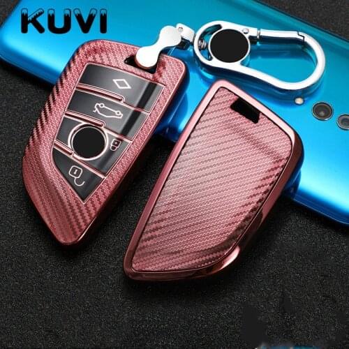 Carbon Grain TPU Car Key Case Cover Key Bag For Bmw F20 G20 G30 X1 X3 X4 X5 G05 X6 Accessories Car-Styling
