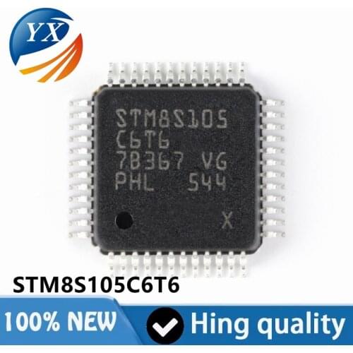 STM8S105C6T6 brand new genuine STM microcontroller chip 8-bit microcontroller SMD LQFP48 16MHz/32KB Flash EEPROM: 1KB RAM: 2KB