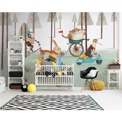 Nordic Childrens Wallpaper Wall Mural 3D Tapeta Dziecieca Custom Carton Photo Wall Papers Roll Waterproof Contact Paper