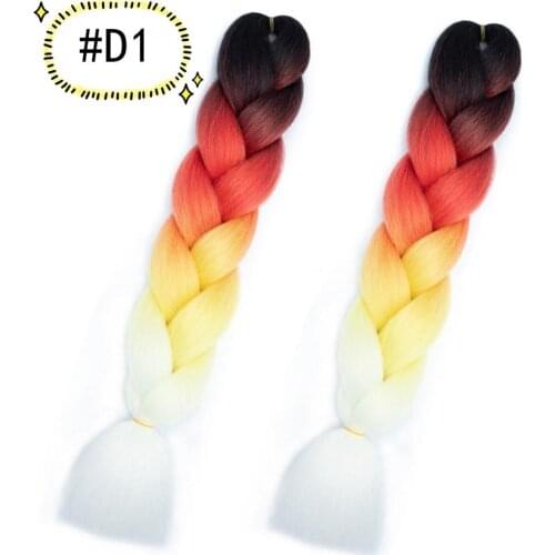 Jumbo Braiding Hair Extensions Kanekalon Braiding Hair 24 Inch Ombre Multiple Tone Colored Synthetic Hair for Women