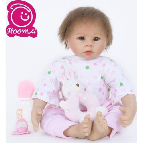 Exclusive Bebe Reborn Doll 18 Inch Soft Silicone Cotton Body 45CM Lifelike Realistic Baby Toy Cute Doll For Kids Christmas Gifts