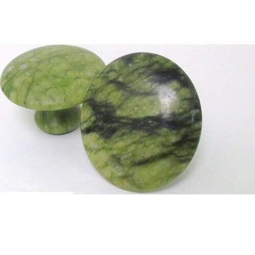 Extra large mushroom shape olivine green jade stone basalt essential oil health body massage back SPA volcanic energy hot stone