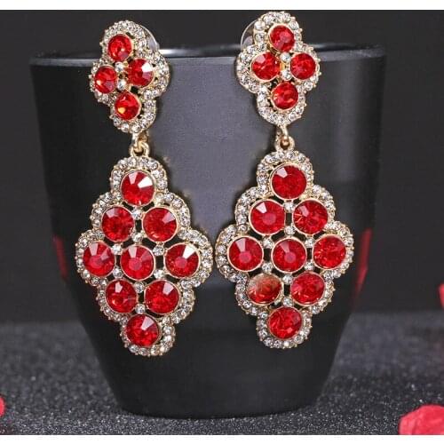 EYER Luxury Colorful CZ Zirconia Shining Big Drop Dangle Big Earrings 2021 New Arrival Trendy Fashion Earrings For Women Banquet