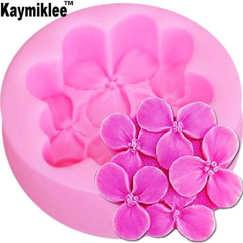 S032 Hydrangea Candle Moulds Soap Mold Kitchen-Baking Resin Silicone Form Home Decoration 3D DIY Clay Craft Wax-Making
