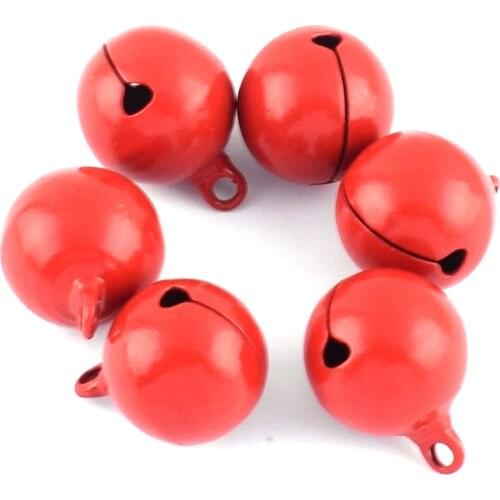 Red Jingle Bells Christmas Bells Decorative Bells Sound Bells Bulk Jingle Bells Charm Pendants Jewelry Making Findings 18mm