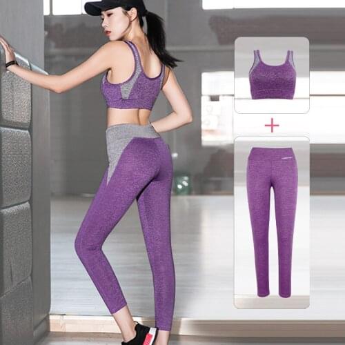 2PCS Yoga Set Sports Wear For Women Gym Fitness Clothing Booty Yoga Leggings Sport Bra Gym Sport Suit Femme Suits XA7B
