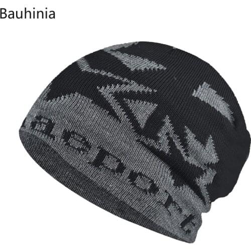 Bauhinia Fashion Hip Hop Style Outdoor Sport Plaid Warm Knitted Caps Winter Skullies Beanies Men Hat Women Knitted Hats