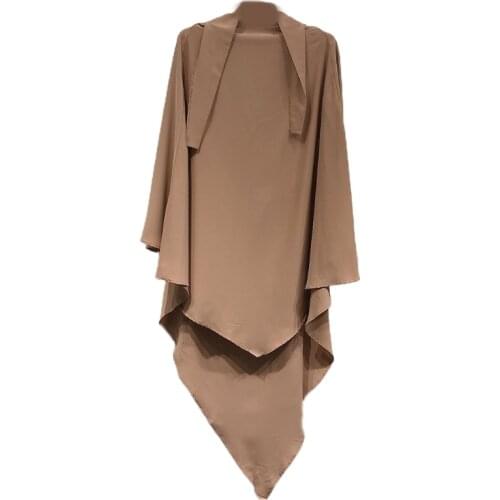 Eid Prayer Garment Long Khimar Islamic Women Hijab Sleeveless Tops Abaya Hijab