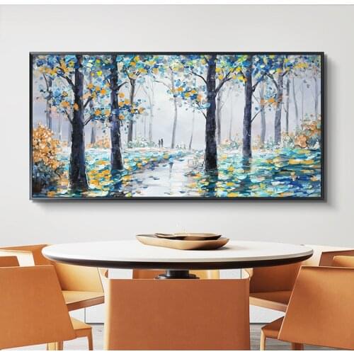 Watercolor Forest Canvas Painting Abstract Landscape Posters and Prints Wall Art Picture for Living Room Home Decor No Frame