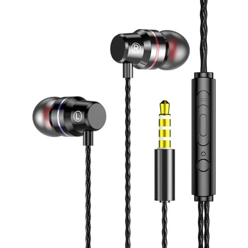 Earphone in-Ear Mobile Computer Subwoofer Wired with Mic Game Earplugs Karaoke Android Unisex