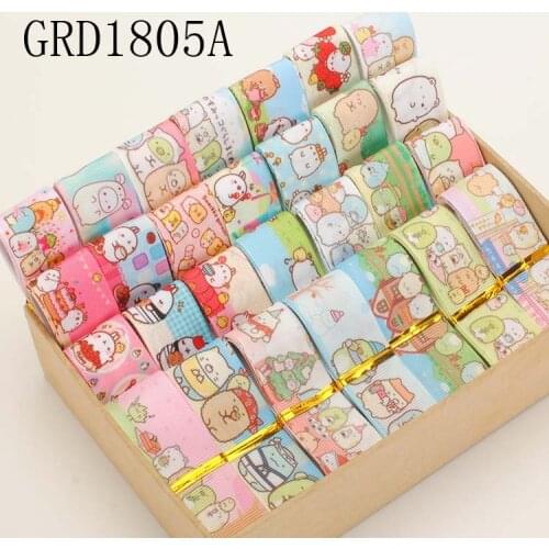 NEW random set 22/25mm mixed Japanese cartoon sumikko gurashi psttern printed grosgrain ribbons ,1Y/style