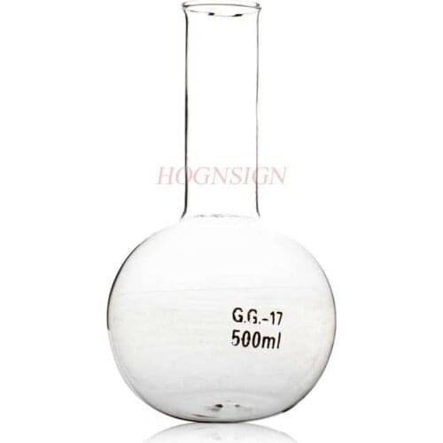 Flat Bottom Flask Round Glass Bottle 500ml Chemical Experiment Equipment Teaching Instrument Long Neck Glass Flask
