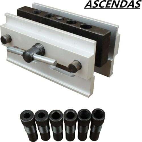 Professional Woodworking Pocket Hole Jig Set 6/8/10mm Drill Bushings Self Centering Drill Guide Hole Jig Wood work Tool TP-0125