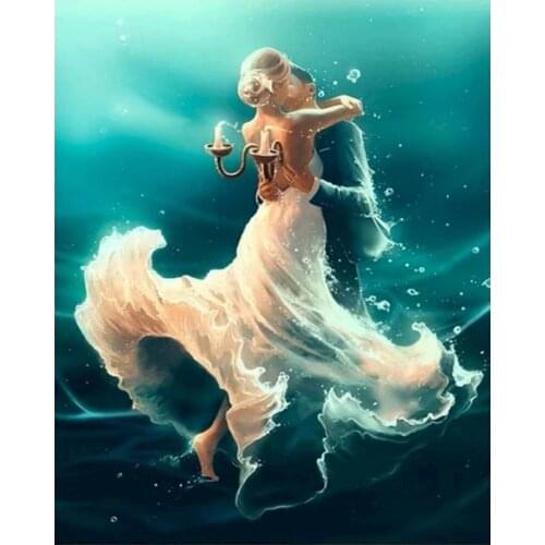 Gatyztory Frame Paint By Numbers For Adults Kids Handpainted Oil Painting Dancing Couple Canvas Drawing DIY Gift Home Wall Decor