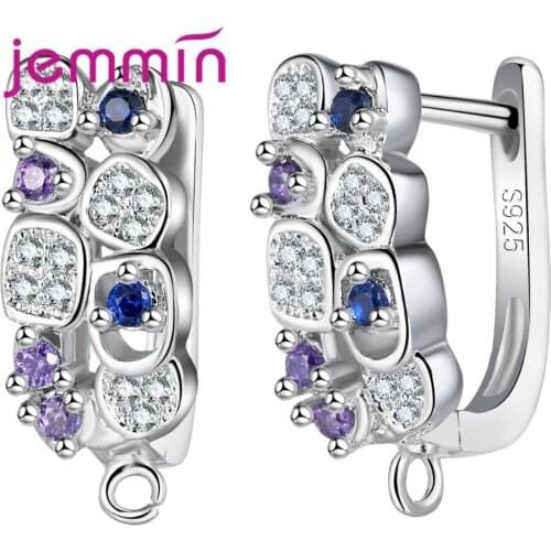 Fashion Elegant Big DiY Hoop Earrings for Women 925 Sterling Silver Party Earrings CZ Crystal Women Jewelry