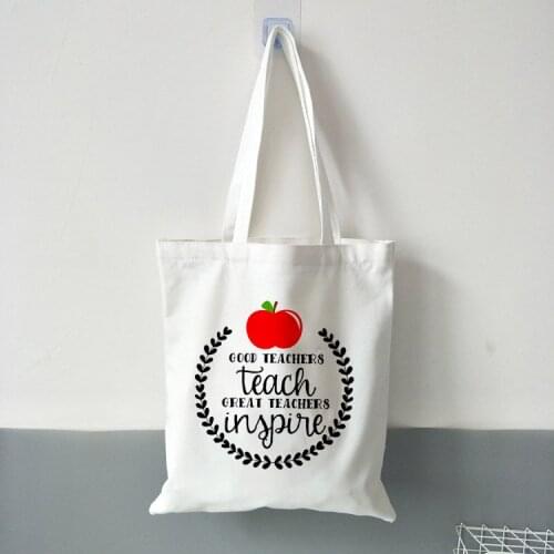 Teacher Tote Bag New Womens Casual Canvas Shoulder Tote Bag for Teachers Lady Handbag Reusable Large Capacity Casual Tote Bags