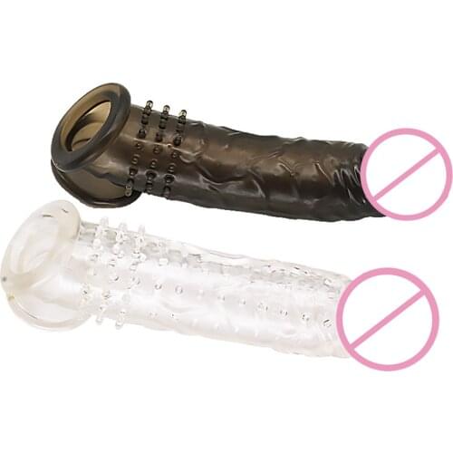 Enlargement Penis Extender Sleeve Reuseable Condom Delay Ejaculation Penis Sleeve Sex Toys For Men Intimate Goods Sex Shop