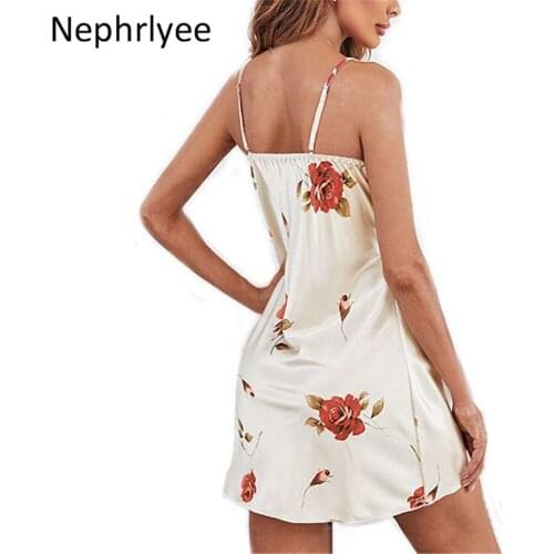 2021 Summer New Sleepwear Women Satin Nightgown Sexy Spaghetti Strap Night Dress Women Nighties Sleeveless Nightwear SLP310