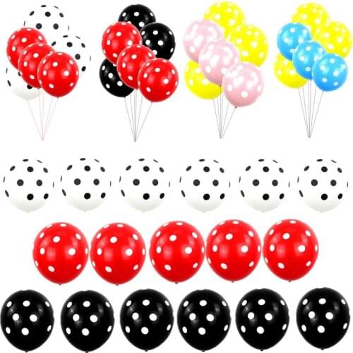 15pcs/lot Ladybug Spot Polka air dot latex balloons Black Red helium globos party Birthday presents baloons wedding Decorations