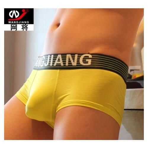 2017 new style WJ brand gay underwear sexy boxer shorts Comfortable thin boxers ice silk underpants solid underwear