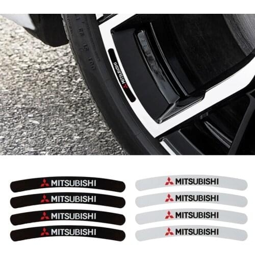 4PCS Car Wheels Rims Decoration Sticker Decal For Mitsubishi Evolution Evo X Mirage Grandis Ralliart Lancer Outlander ASX