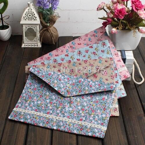 4PCS/Lot Creative New Vintage Dots Flower Lace Series A4 Documents File Bag File Folder Stationery Filing Production