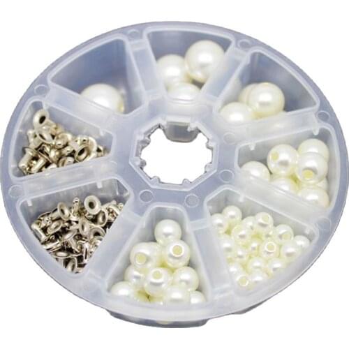 90 sets mixed pearls with stud tools kit for bag, hat, shoe,clothes,jeans,leather chocker diy craft accessory