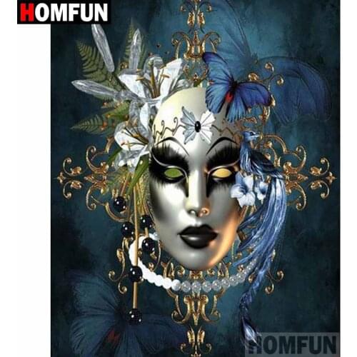 HOMFUN Full Square/Round Drill 5D DIY Diamond Painting "Butterfly mask" 3D Embroidery Cross Stitch 5D Home Decor Gift A18647