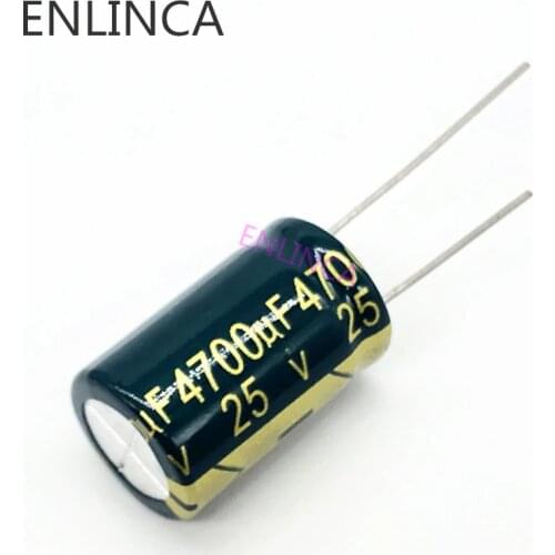 30pcs/lot h025 25V 4700UF Low ESR/Impedance high frequency aluminum electrolytic capacitor size 16*25 4700UF25V 20