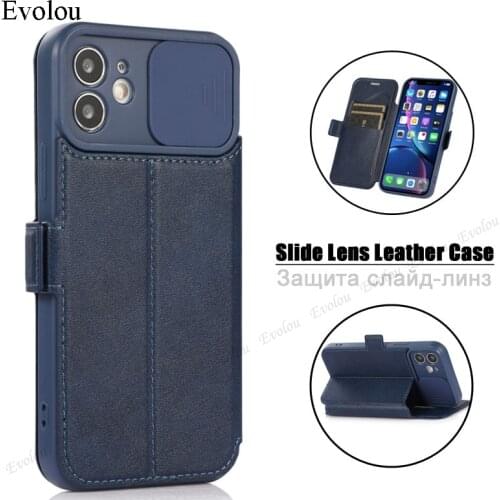 Flip Wallet Case for iphone 12 mini 12 11 Pro Max Slide Camera Lens Protection Leather Case for iphone SE 2020 XR XS Max 7 8Plus