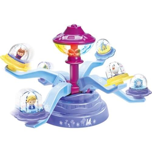 Disney ice and snow Wonderland crystal ball park Aisha girls creative handmade puzzle sound light music Christmas toys