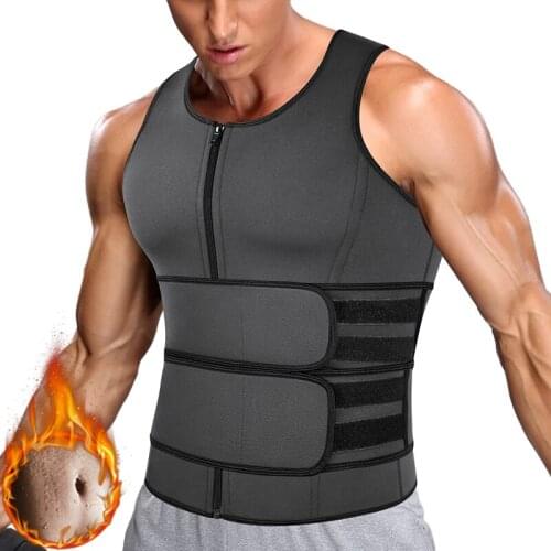 Men Waist Trainer Fitness Sauna Vest Slimming Body Shaper Tank Tops Shapewear Weight Loss Compression Shirt Workout Sweat Corset