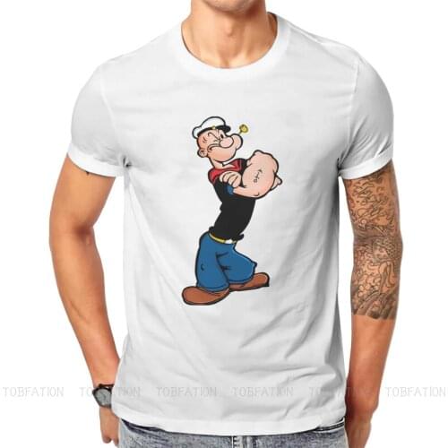 Popeye the Sailor Man Manga Otot Kawat Tshirt Graphic Men Classic Alternative Summer Mens Streetwear Cotton Harajuku T Shirt
