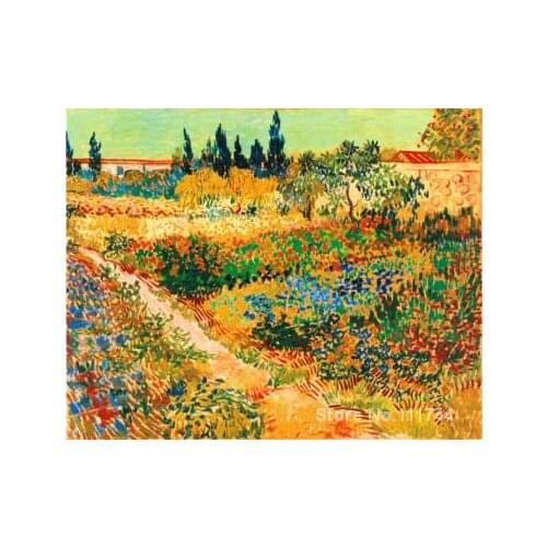 Landscape art painting on canvas BLUHENDER GARTEN MIT PFAD hand painted Vincent Van Gogh artwork High quality