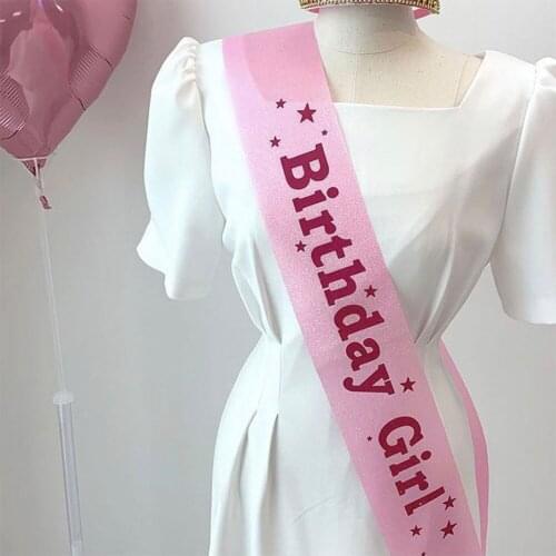 1pcs Birthday Girl Sash Happy Birthday Satin Sashes Shoulder Strap Adult Woman Ribbon for Anniversary Party Decor