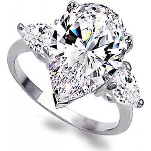 YaYI Jewelry Fashion Princess Cut 4.9 CT Multi-color Zircon Silver Color Engagement Rings wedding Rings Party Rings Gift