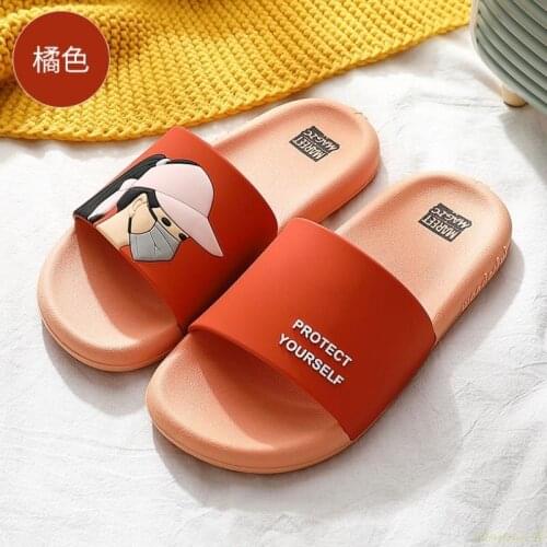 Cartoon slippers indoor home thick bottom couple bathing non-slip bathroom soft bottom slippers for outer wear