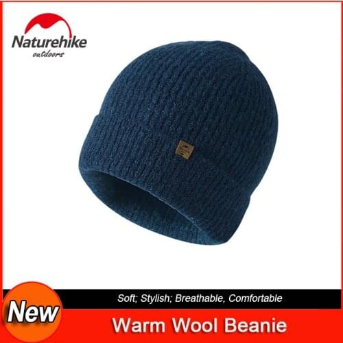 Naturehike Beanie Hat Blending Wool Daily Soft Knit Hat Men Women Plain Cuff Slouchy Rollup Streetwear Winter Outdoor Skull Cap