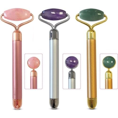 Negative Ion One Rod Two Ends Beauty Jade Disc Roller Massage Stick Anti Aging Eliminate Fatigue Wrinkles Skin Smooth Young