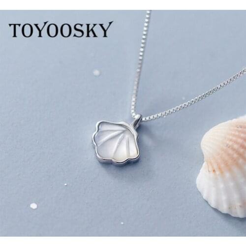 925 Sterling Silver Small Shell Geometric Charm Necklaces & Pendants Choker Statement Necklace For Women Birthday Souvenir